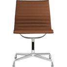 The Eames Aluminum Group Side Chair from Herman Miller in camel vincenza leather.