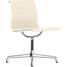 The Eames Aluminum Group Side Chair from Herman Miller in ivory 2100 series leather.