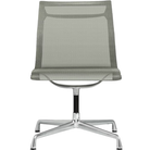 The Eames Aluminum Group Side Chair from Herman Miller in quartz cygnus fabric.