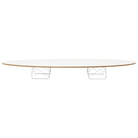 The white Eames Elliptical Table from Herman Miller.