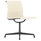 The Eames Graphite Group Side Chair from Herman Miller in ivory 2100 series leather.
