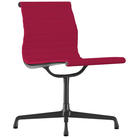 The Eames Graphite Group Side Chair from Herman Miller in dark pink hopsak fabric.