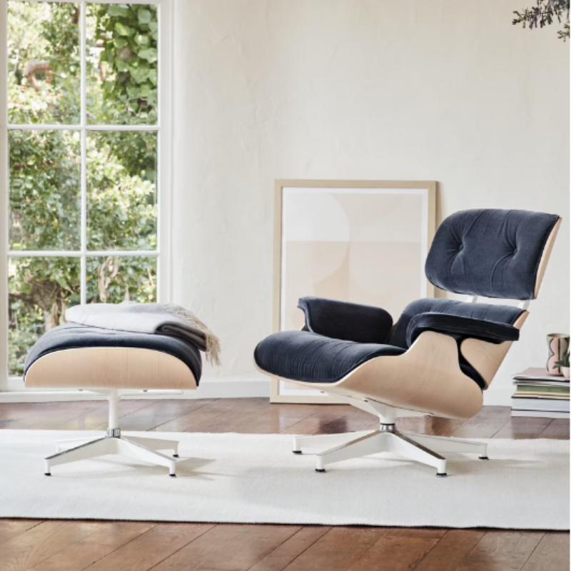 The Eames Lounge Chair and Ottoman from Herman Miller in a home lifestyle photograph. all-groups