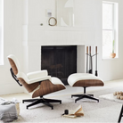 The Eames Lounge Chair and Ottoman from Herman Miller in a living room. all-groups