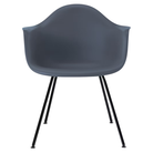 The medium gray shell Eames Molded Plastic Armchair 4-Leg Base from Herman Miller with the black base.