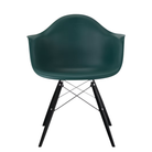 The evergreen shell Eames Molded Plastic Armchair Dowel-Leg Base with the trivalent chrome base and ebony legs.