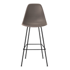The cocoa shell Eames Molded Plastic Bar Height Stool from Herman Miller with the black base.