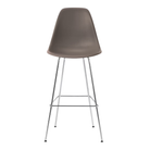 The cocoa shell Eames Molded Plastic Bar Height Stool from Herman Miller with the trivalent chrome base.