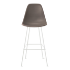 The cocoa shell Eames Molded Plastic Bar Height Stool from Herman Miller with the white base.