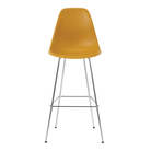 The deep yellow shell Eames Molded Plastic Bar Height Stool from Herman Miller with the trivalent chrome base.