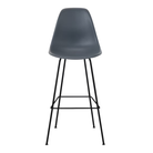 The medium gray shell Eames Molded Plastic Bar Height Stool from Herman Miller with the black base.