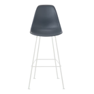 The medium gray shell Eames Molded Plastic Bar Height Stool from Herman Miller with the white base.