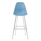 The pale blue shell Eames Molded Plastic Bar Height Stool from Herman Miller with the trivalent chrome base.