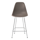 The cocoa shell Eames Molded Plastic Counter Height Stool from Herman Miller with the trivalent chrome base.