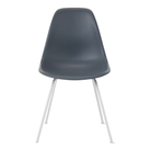 The medium gray shell Eames Molded Plastic Side Chair 4-Leg Base from Herman Miller with the white base.