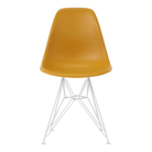 The deep yellow shell Eames Molded Plastic Side Chair Wire Base from Herman Miller with white base.