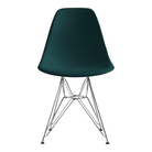 The evergreen shell Eames Molded Plastic Side Chair Wire Base from Herman Miller with trivalent chrome base.