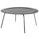 The Eames Molded Plywood Coffee Table Metal Base from Herman Miller with the ebony top and black base.