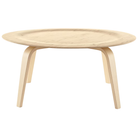The white ash Eames Molded Plywood Coffee Table from Herman Miller.