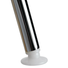 The Eames Molded Plywood Dining Chair Metal Base from Herman Miller with the santos palisander shell and trivalent chrome legs showing the floor mount.