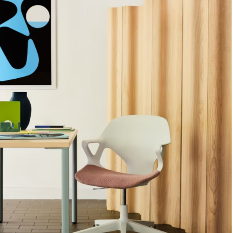 The Eames Molded Plywood Folding Screen from Herman Miller in a home office.