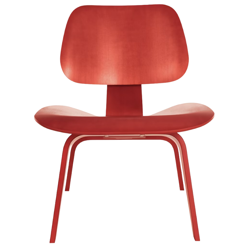 The Red Stain Eames Molded Plywood Lounge Chair Wood Base from Herman Miller