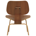 The Walnut Eames Molded Plywood Lounge Chair Wood Base from Herman Miller from the back.