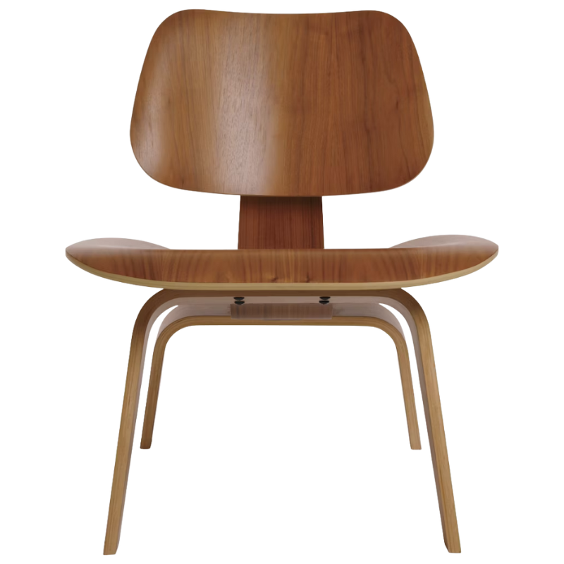 The Walnut Eames Molded Plywood Lounge Chair Wood Base from Herman Miller.
