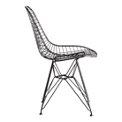 The black Eames Outdoor Wire Chair from Herman Miller from the side.