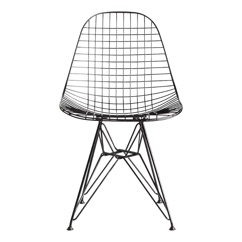 The black Eames Outdoor Wire Chair from Herman Miller.