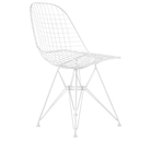 The white Eames Outdoor Wire Chair from Herman Miller from an alternate view.