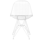 The white Eames Outdoor Wire Chair from Herman Miller from the back.