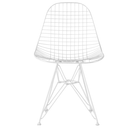 The white Eames Outdoor Wire Chair from Herman Miller.