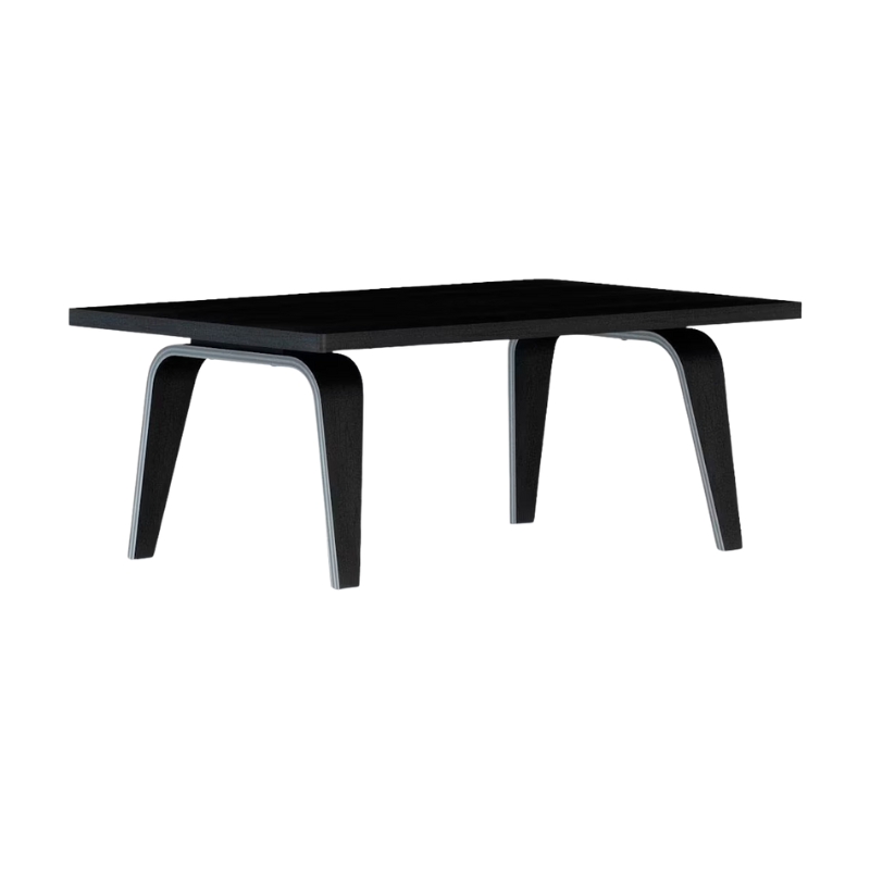 The 22 by 36 inch ebony veneer Eames Rectangular Coffee Table.