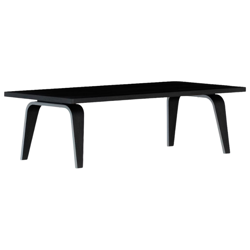 The 22 by 48 inch ebony veneer Eames Rectangular Coffee Table.