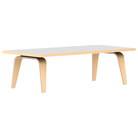 The 22 by 48 inch studio white and ash laminate Eames Rectangular Coffee Table.