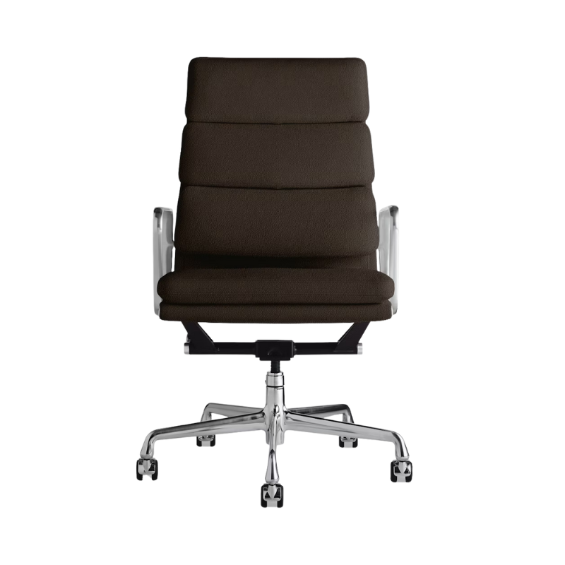 The Eames Soft Pad Executive Chair Stow Leather Gaucho from Herman Miller.