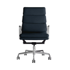 The Eames Soft Pad Executive Chair Stow Leather Laguna from Herman Miller.