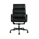 The Eames Soft Pad Executive Chair Vicenza Leather Black from Herman Miller.