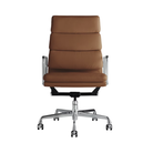 The Eames Soft Pad Executive Chair Vicenza Leather Camel from Herman Miller.