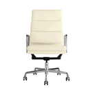 The Eames Soft Pad Executive Chair Vicenza Leather Cream from Herman Miller.
