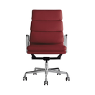 The Eames Soft Pad Executive Chair Vicenza Leather Red from Herman Miller.