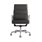 The Eames Soft Pad Executive Chair Vicenza Leather Slate from Herman Miller.