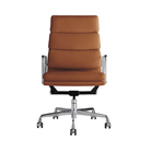 The Eames Soft Pad Executive Chair Vicenza Leather Tobacco from Herman Miller.