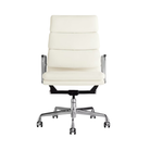 The Eames Soft Pad Executive Chair Vicenza Leather White from Herman Miller.