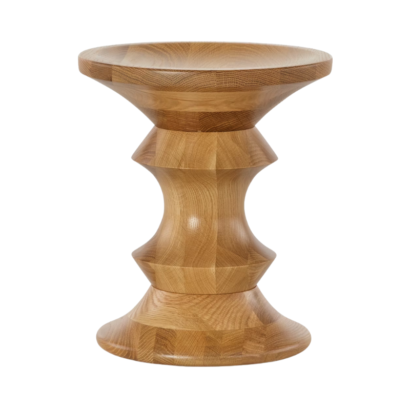 The Eames Turned Stool Shape A White Oak from Herman Miller.