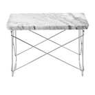 The Eames Wire Base Low Table from Herman Miller with the Georgia grey marble top and chrome base.