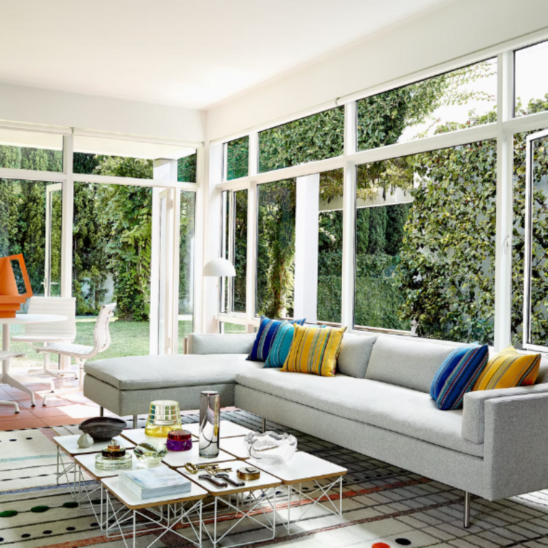The Eames Wire Base Low Table from Herman Miller in a living area.