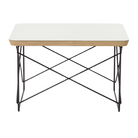 The Eames Wire Base Low Table from Herman Miller with the studio white laminate top and black  base.