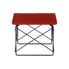 The iron red and black blue Eames Wire Base Low Table, Herman Miller x HAY from Herman Miller from the back.